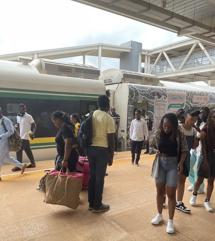 Group at the train station